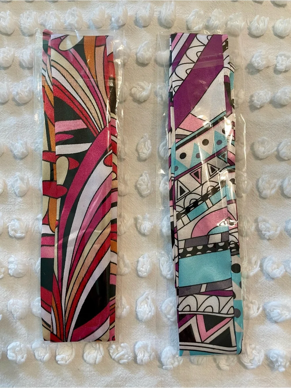 TWO Multi-Color Bag/Hair Twillys NWT